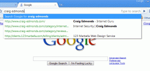 Google Chrome Auto Complete